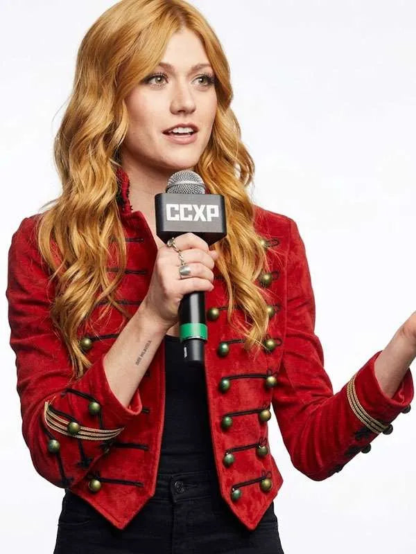 Katherine McNamara Big Slick 2026 Red Military Jacket