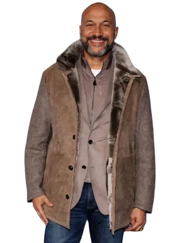 Buddy 2026 Keegan-Michael Key Brown Shearling Coat