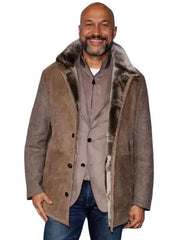Buddy 2026 Keegan-Michael Key Brown Shearling Coat