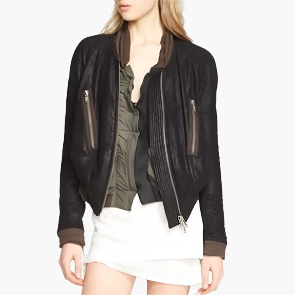 KeepingUpwiththeKimKardashianLeatherBomberJacket_2