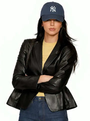 Kendall Jenner 2026 Black Leather Jacket
