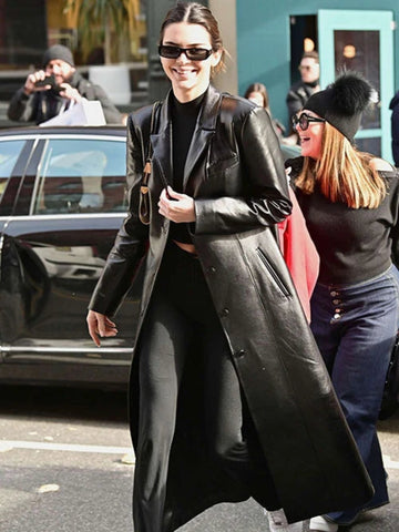 KendallJennerBlackTrenchLeatherCoat_1