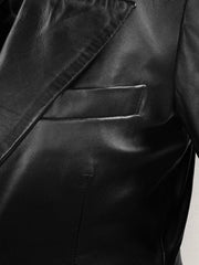 Kendall Jenner Black Trench Leather Coat