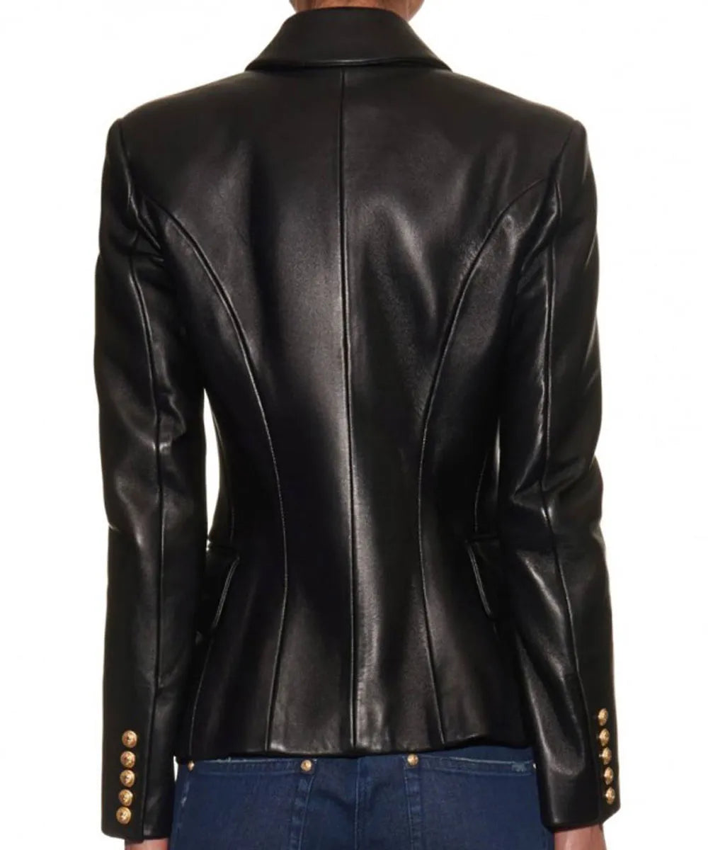 KimKardashianDoubleBreastedBlackLeatherBlazer_3