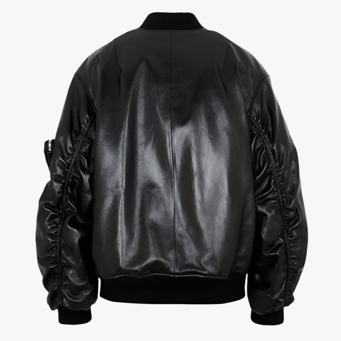 KimKardashianTheKardashiansBlackBomberLeatherJacket_3