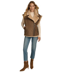 Kinsley Faux Shearling Suede Leather Vest