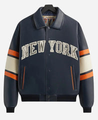 Kith & AVIREX NY Knicks Bomber Leather Jacket