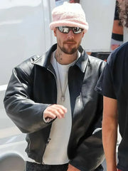 LA 2026 Justin Bieber Black Leather Jacket