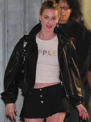 LA 2026 Lili Reinhart Black Leather Jacket