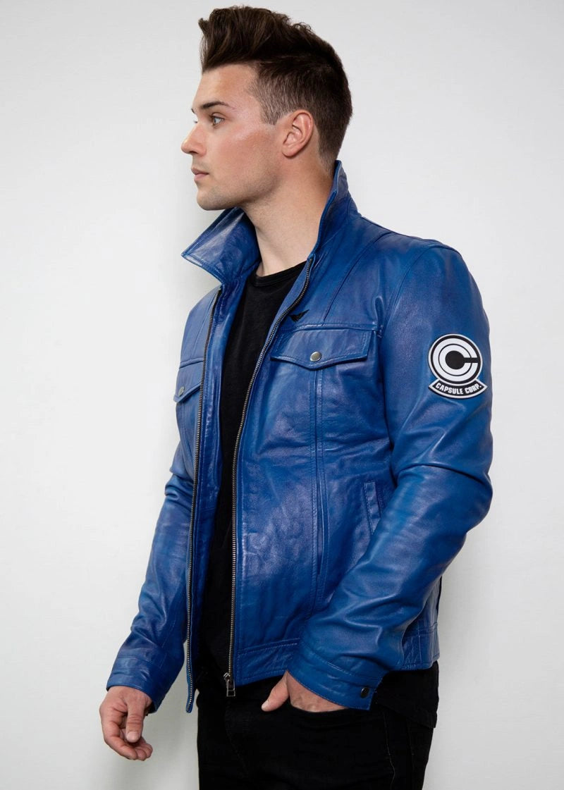 Dragon Ball Z Blue Future Trunks Leather Jacket