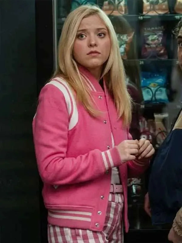 Elle 2026 Lexi Minetree Pink Bomber Jacket
