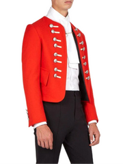 Lil Peep Burberry Red Wool Military Jacket