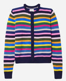 Christa Miller Shrinking S02 Rainbow Striped Cardigan