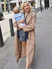 Pixie Lott 2025 Beige Long Coat
