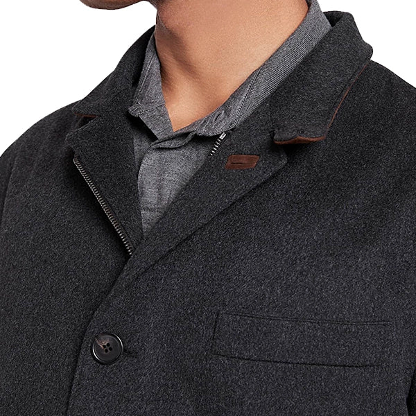 Mens Black Cashmere Blend Coat Jacket