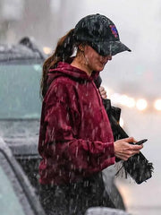 Dakota Johnson LA 2026 Burgundy Hoodie
