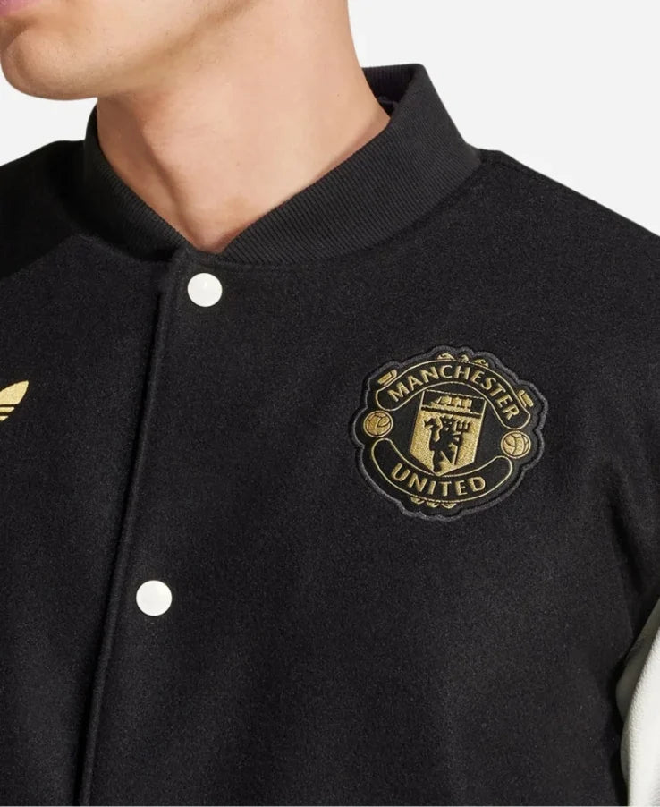 Manchester United Varsity Black Jacket