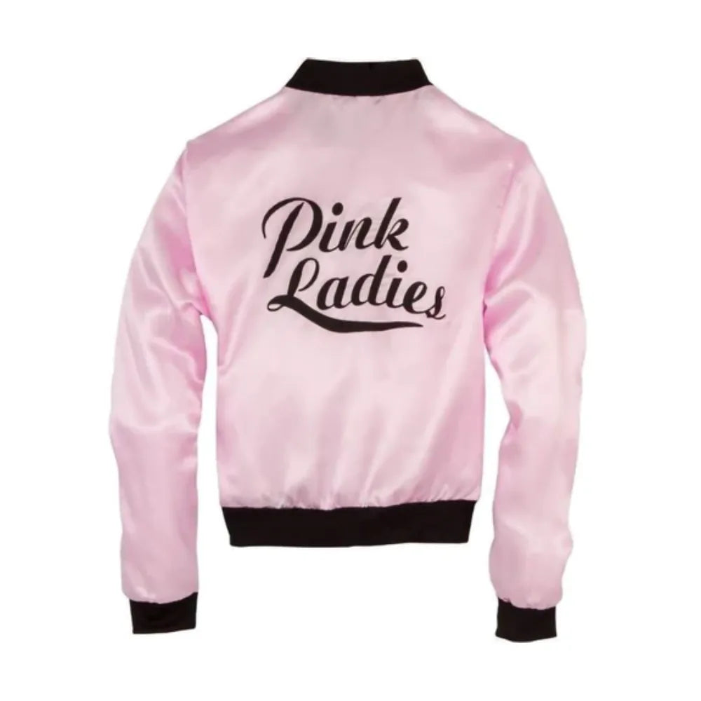 Women's Pink Ladies Satin Bomber Jacket