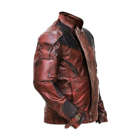 Chris Patt | Star Lord Vol 2 Guardian Of The Galaxy Distressed Leather Jacket