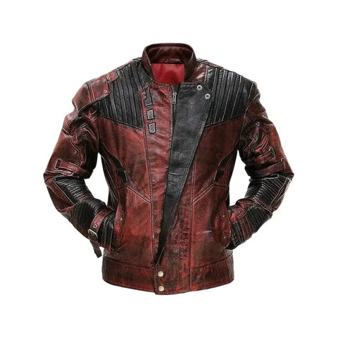 Chris Patt | Star Lord Vol 2 Guardian Of The Galaxy Distressed Leather Jacket