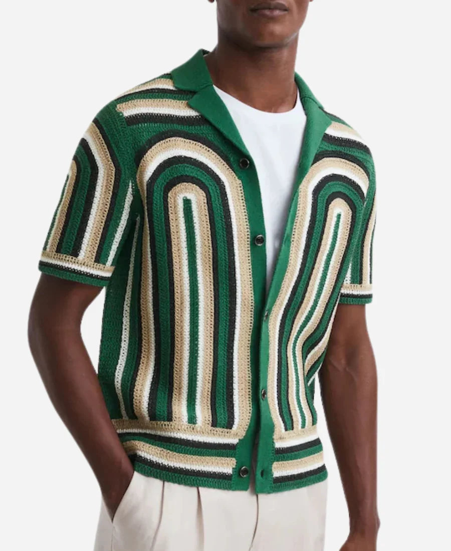 Matt Willis Love Is Blind UK 2024 Green Crochet Shirt