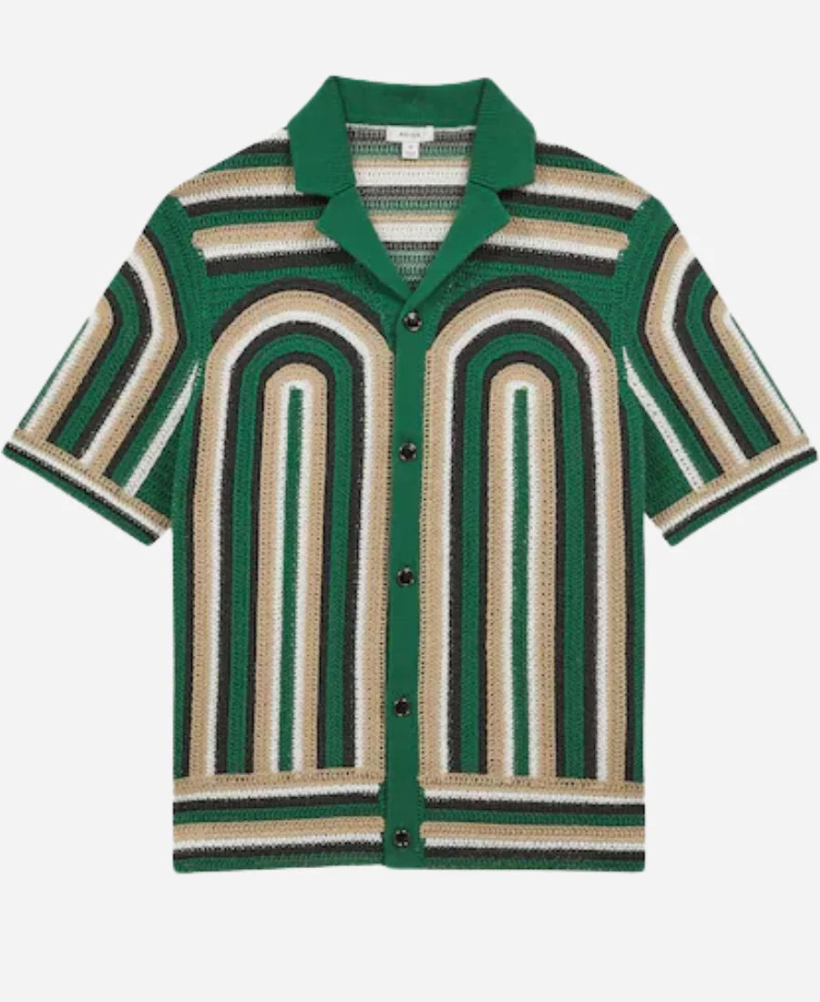 Matt Willis Love Is Blind UK 2024 Green Crochet Shirt