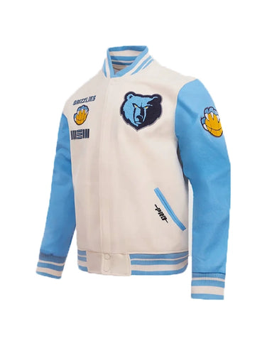 Memphis Grizzles Basketball Jacket With Leather Sleeves | Basketball Varsity Jacket