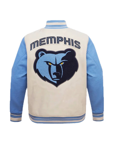 Memphis Grizzles Basketball Jacket With Leather Sleeves | Basketball Varsity Jacket