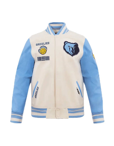 Memphis Grizzles Basketball Jacket With Leather Sleeves | Basketball Varsity Jacket