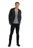 Ethan Men's Black Leather Motorcycle Jacket