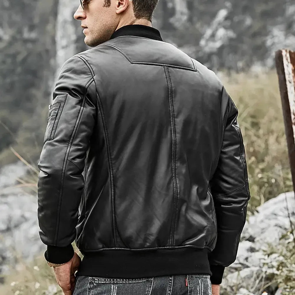 Men's Genuine Leather Bomber Austin Jacket
