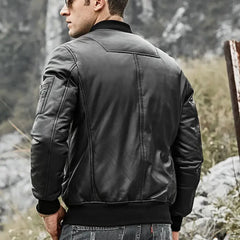 Men's Genuine Leather Bomber Austin Jacket