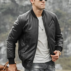 Men's Genuine Leather Bomber Austin Jacket