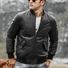 Men's Genuine Leather Bomber Austin Jacket