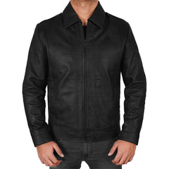 Mens Black Real Leather Jacket