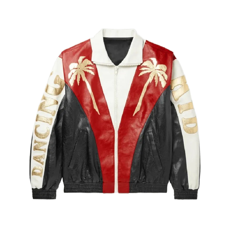 Palm Tree Dancing Leather Jacket | Party Wear Stylish Jacket