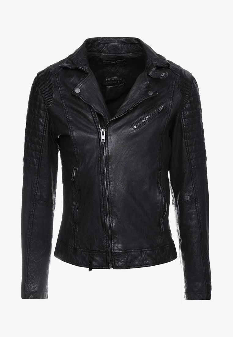 Men's Rugged Leather Jacket | Black Quilted Leather Jacket