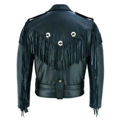 Marlon Brando Fringed Tassel Biker Leather Jacket