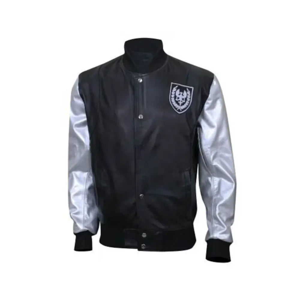 Kanye West Silver Sleeves Bomber Rexine Jacket