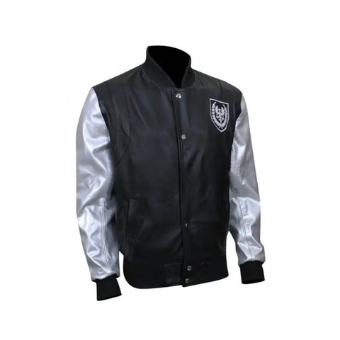 Kanye West Silver Sleeves Bomber Rexine Jacket