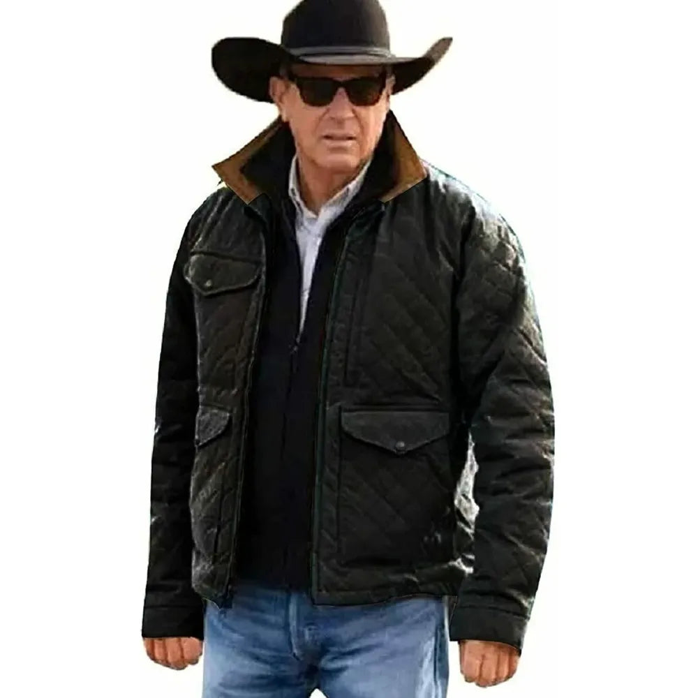 Yellowstone S04 John Dutton Black Quilted Jacket