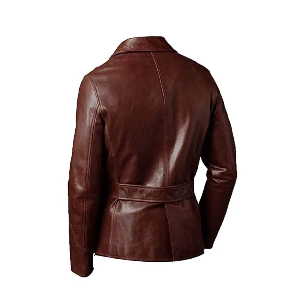 Men's Blazer Coat Vintage Biker Style Leather Jacket