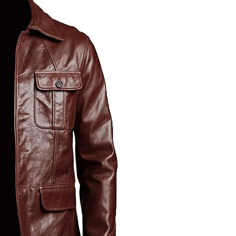 Men's Blazer Coat Vintage Biker Style Leather Jacket