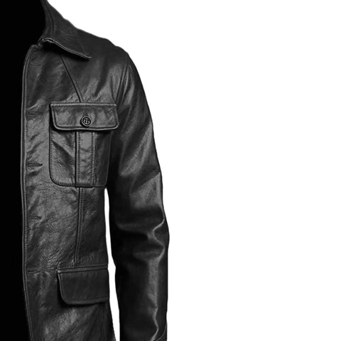 Men's Blazer Coat Vintage Biker Style Leather Jacket