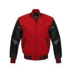 Men Letterman Baseball Red Varsity Jacket