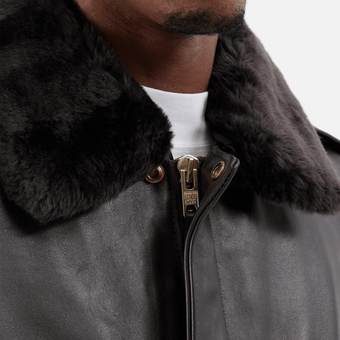 Mens Brown Leather Flight Jacket