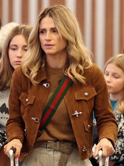 Street Style 2026 Michelle Hunziker Brown Jacket