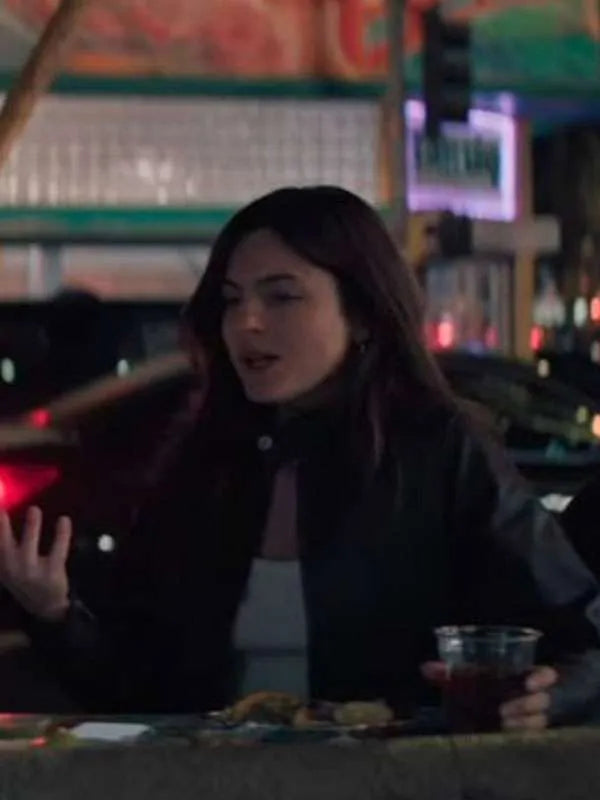 Monica Barbaro Crime 101 Leather Black Jacket