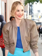 "NYC 2025 Leslie Bibb Brown Bomber Jacket
"