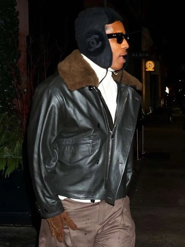 NYC 2026 ASAP Rocky Shearling Leather Jacket
